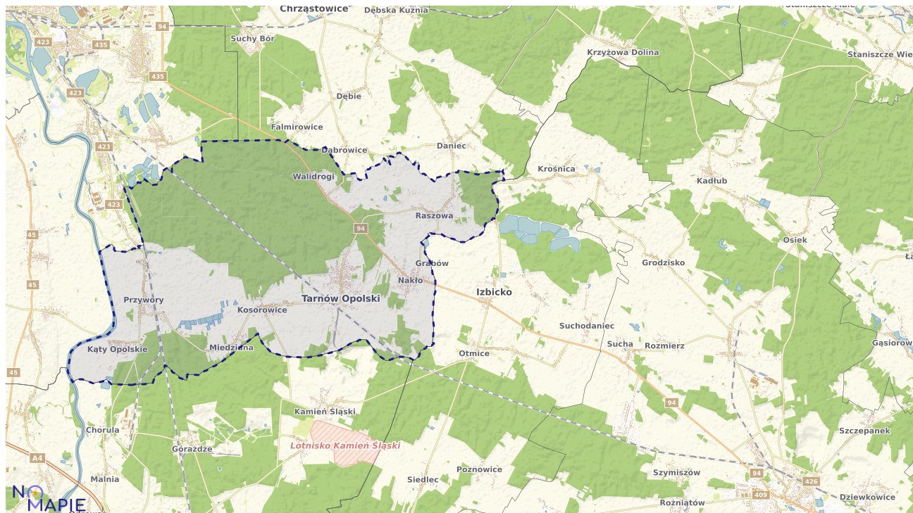 Mapa obszarów ochrony przyrody Tarnowa Opolskiego